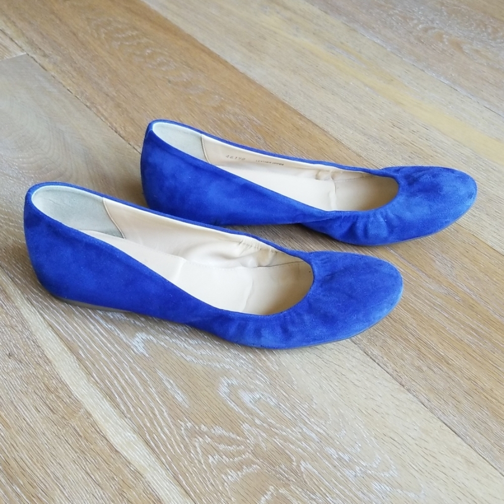 J. CREW Suede Flats Cobalt Blue Size 9